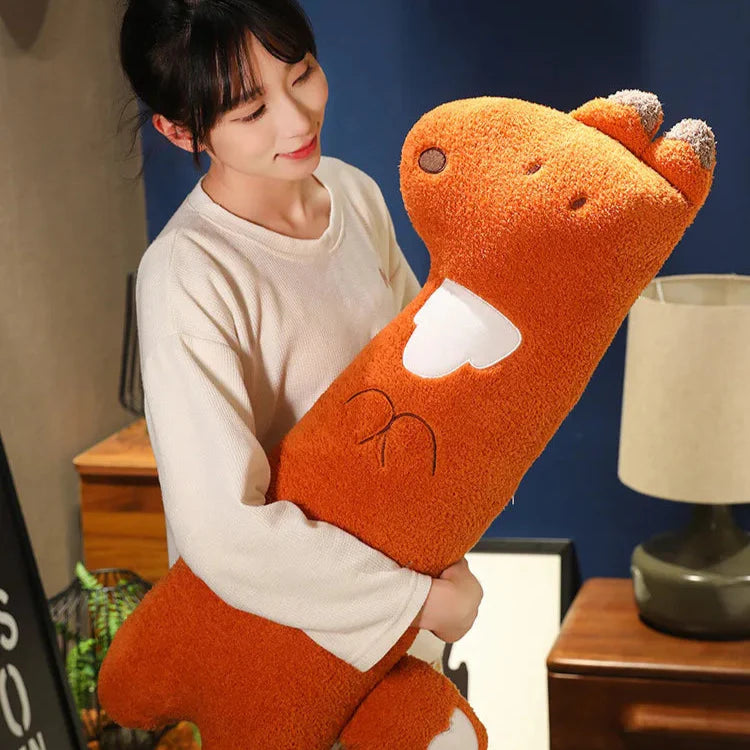 Adorable Cuddly Bunny, Fox, and Wolf Long Pancake Plush Toys