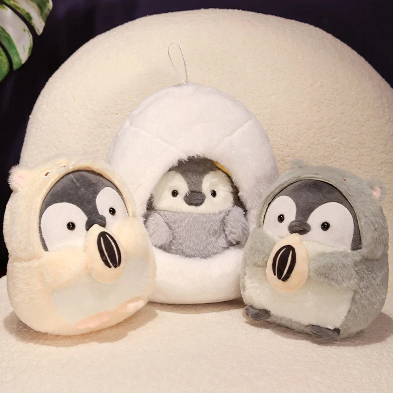 Adorable Kawaii Penguin Nest Plush Toy