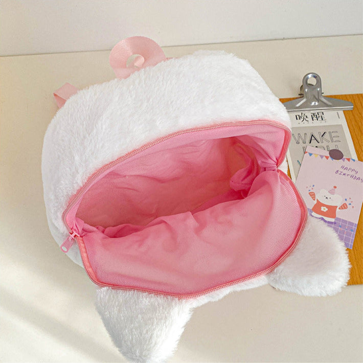 Adorable Kawaii Stars Plush Backpack Featuring Cats and Dogs