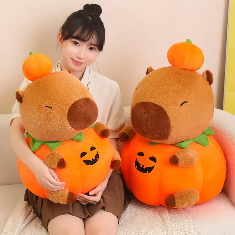 Adorable Halloween Pumpkin Capybara Plush for Your Festive Celebrations!