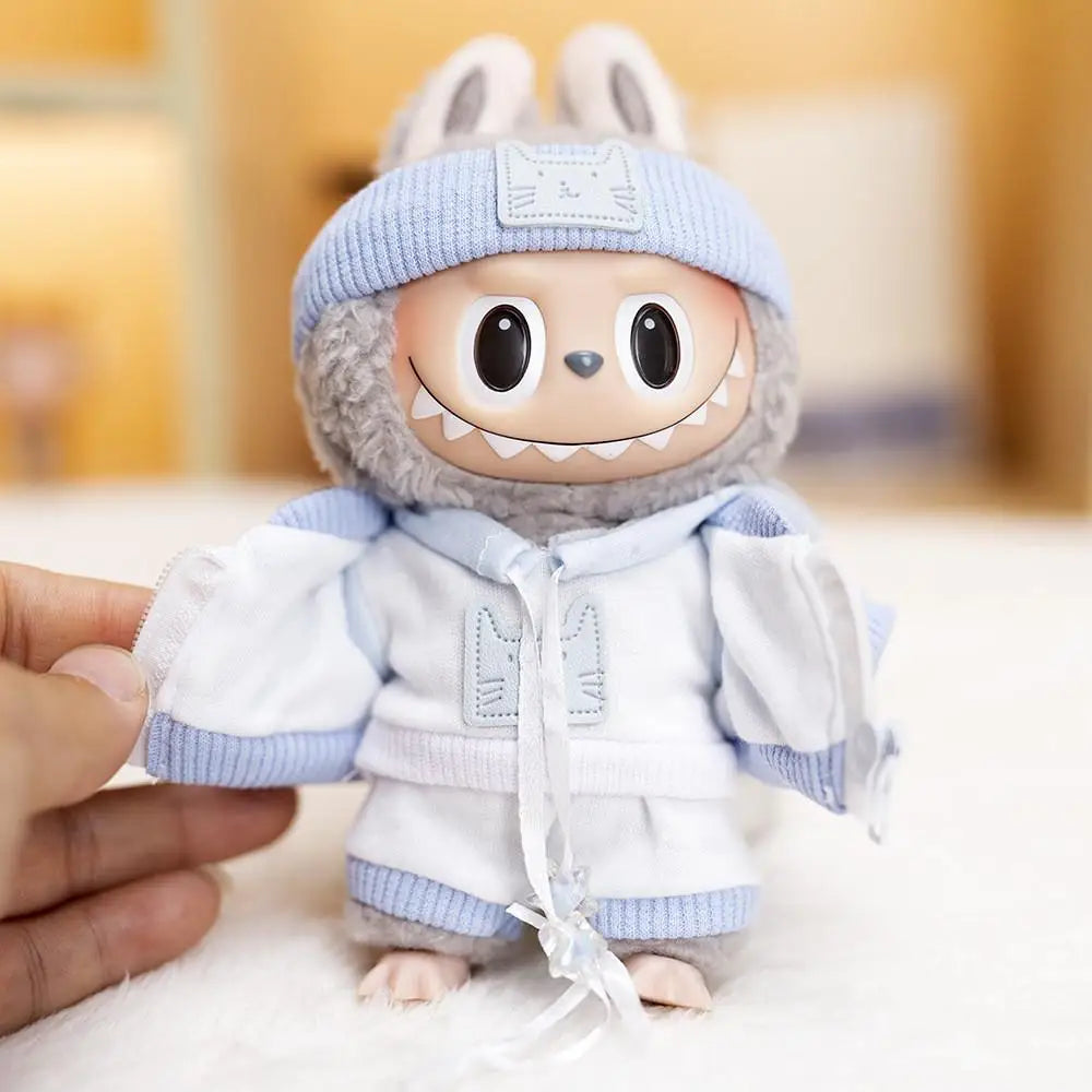 Handmade Labubu Baby Blue Cosy Outfit with Accessories