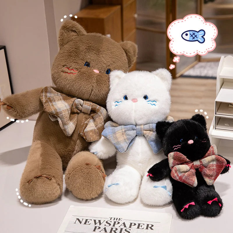 Adorable Kawaii Cat Teddy Bear Plushies with Bowtie