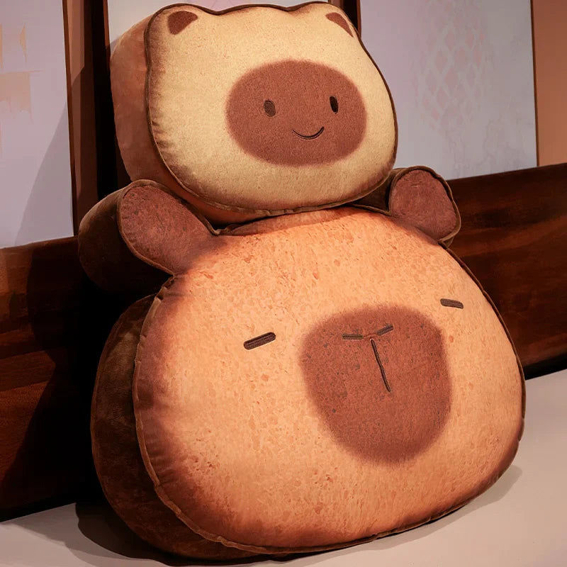 Adorable Capybara and Cat Toastie Bread Cookie Plush Toys