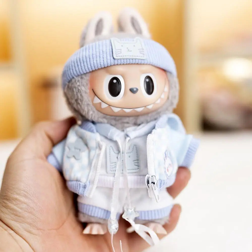 Handmade Labubu Baby Blue Cosy Outfit with Accessories