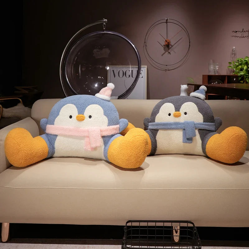 Cozy Fluffy Penguin Backrest Pillow for Ultimate Comfort