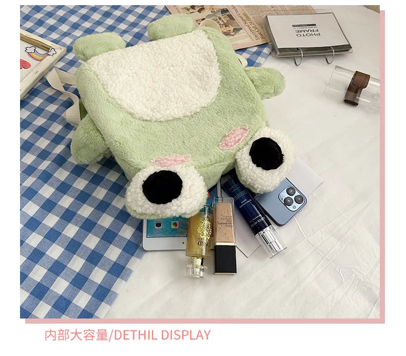 Adorable Green Froggy Plush Backpack for Kids