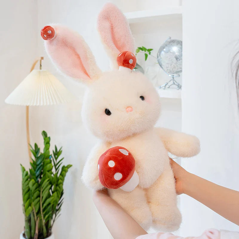 Adorable Kawaii White Bunny Mushroom Stuffed Toy
