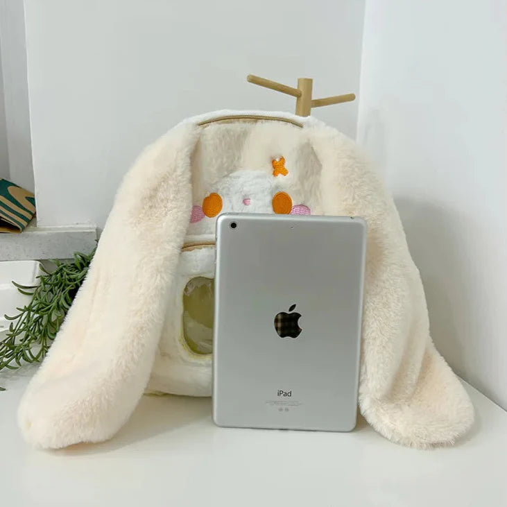 Adorable Kawaii Bunny Plush Backpack with Star Accents