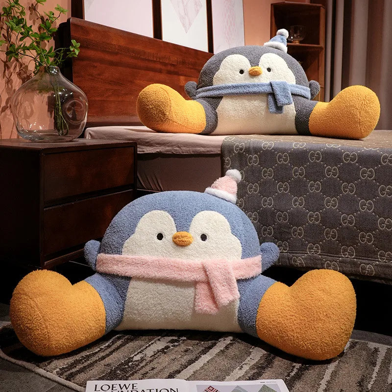 Cozy Fluffy Penguin Backrest Pillow for Ultimate Comfort