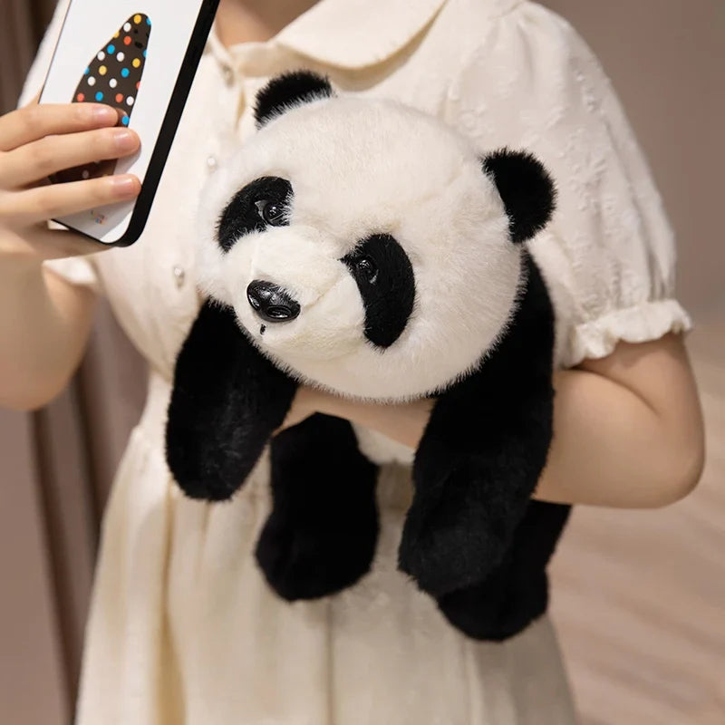 Adorable Fuzzy Black and Brown Panda Plush Toys