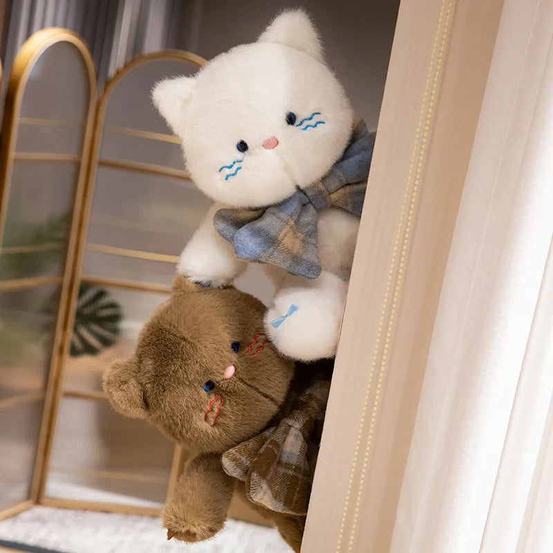 Adorable Kawaii Cat Teddy Bear Plushies with Bowtie