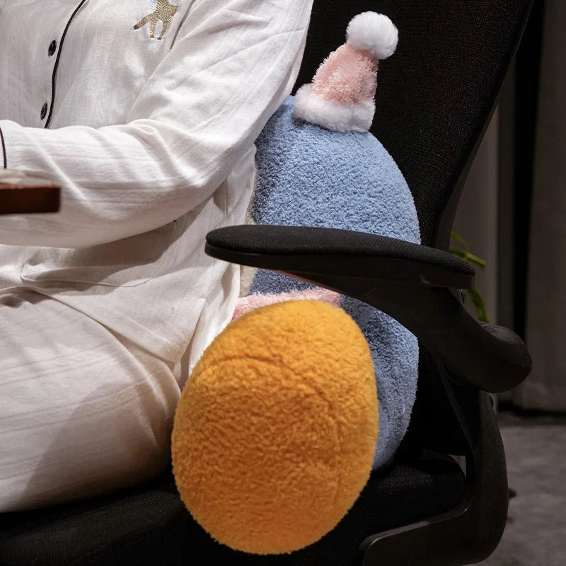 Cozy Fluffy Penguin Backrest Pillow for Ultimate Comfort