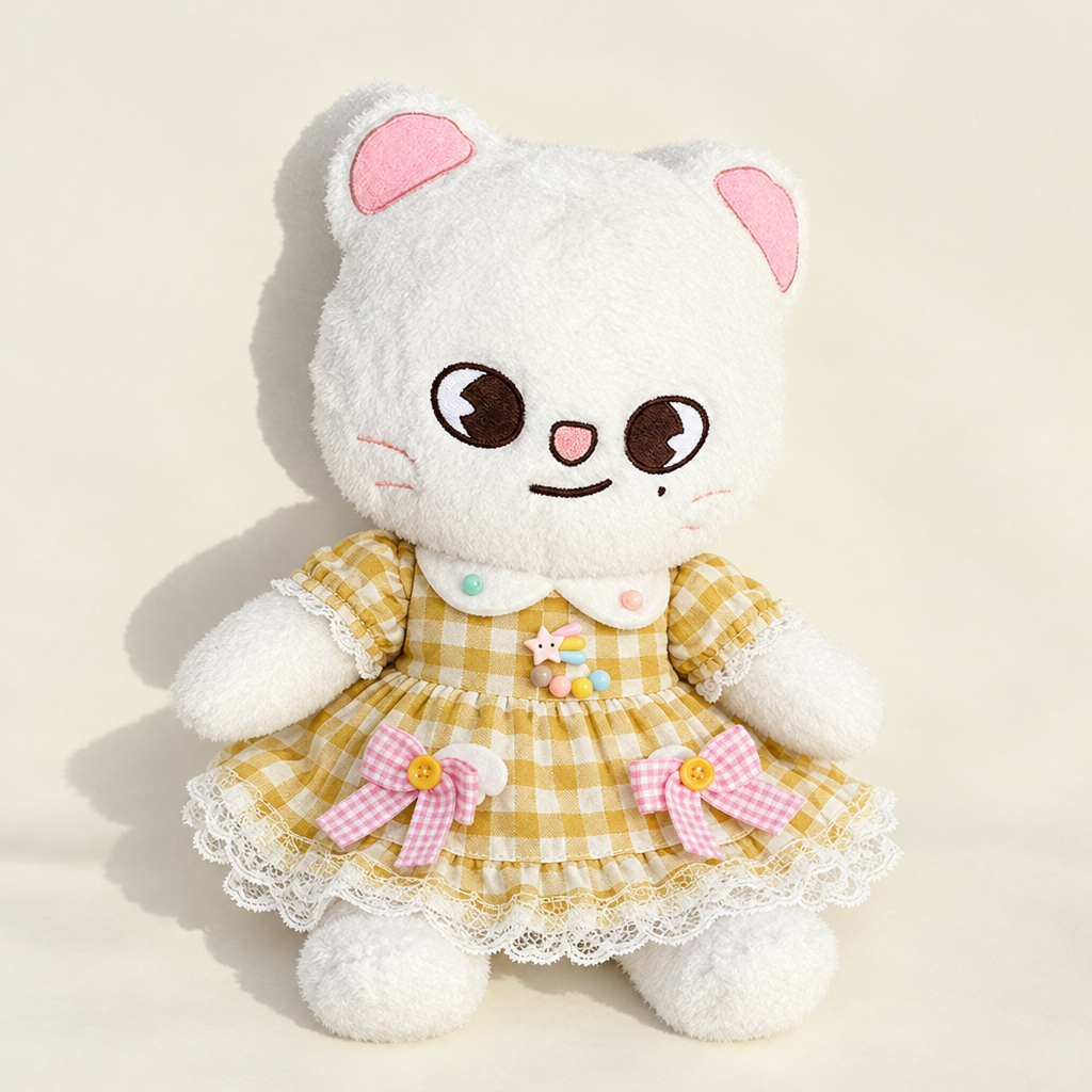 Yellow Gingham Lolita Dress for 40-50cm Teddy Bear