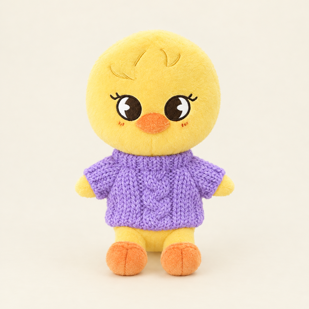 Cable Knit Mini Sweater – Purple – for 10cm Plush