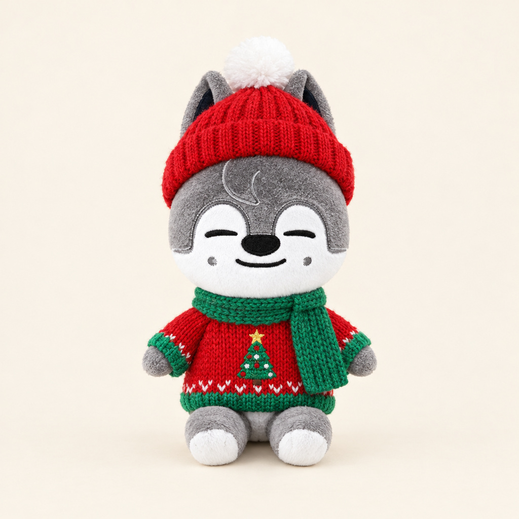 Christmas Knit Set – Classic Red – for 10cm Plush