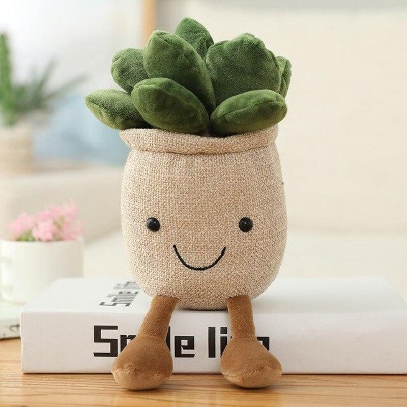 Cozy Plush Buddy Moonstones Flower Pot Companion