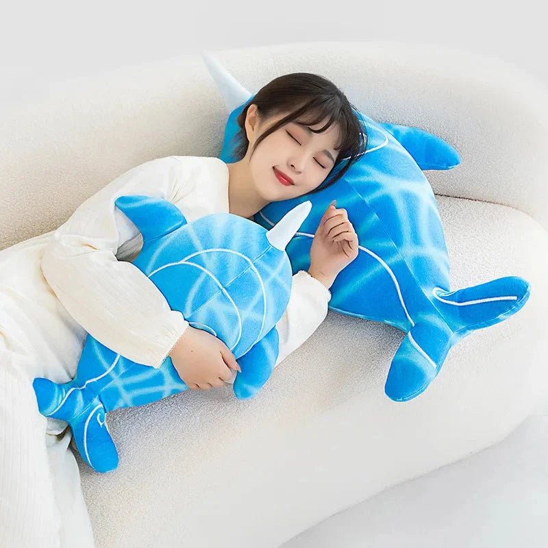 Charming Blue Narwhal Whale Plush of Anime's Childe Tartaglia