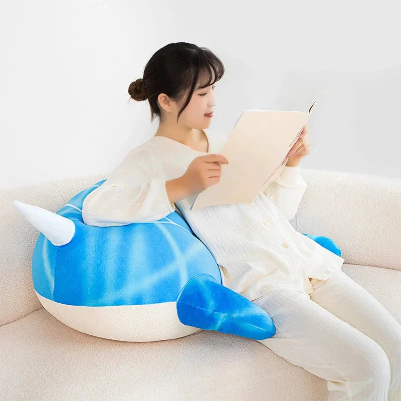 Charming Blue Narwhal Whale Plush of Anime's Childe Tartaglia