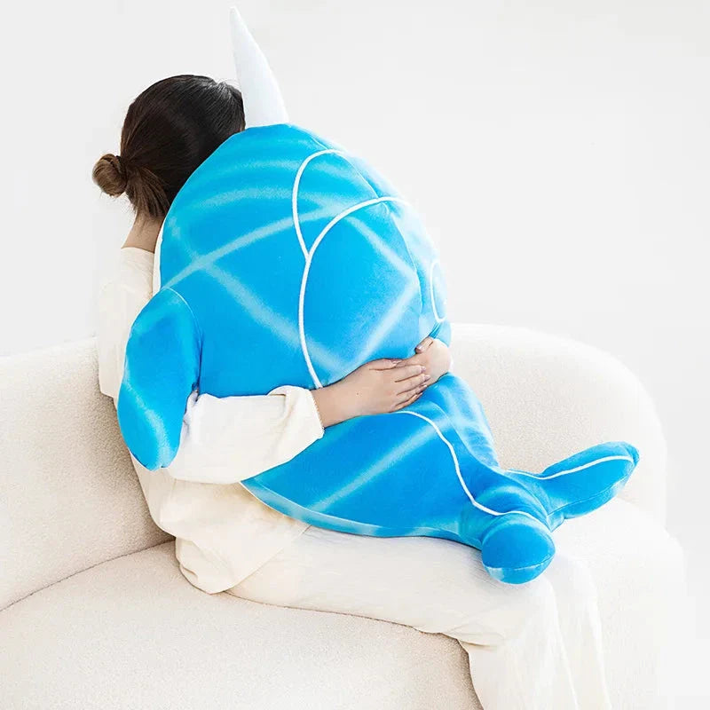 Charming Blue Narwhal Whale Plush of Anime's Childe Tartaglia
