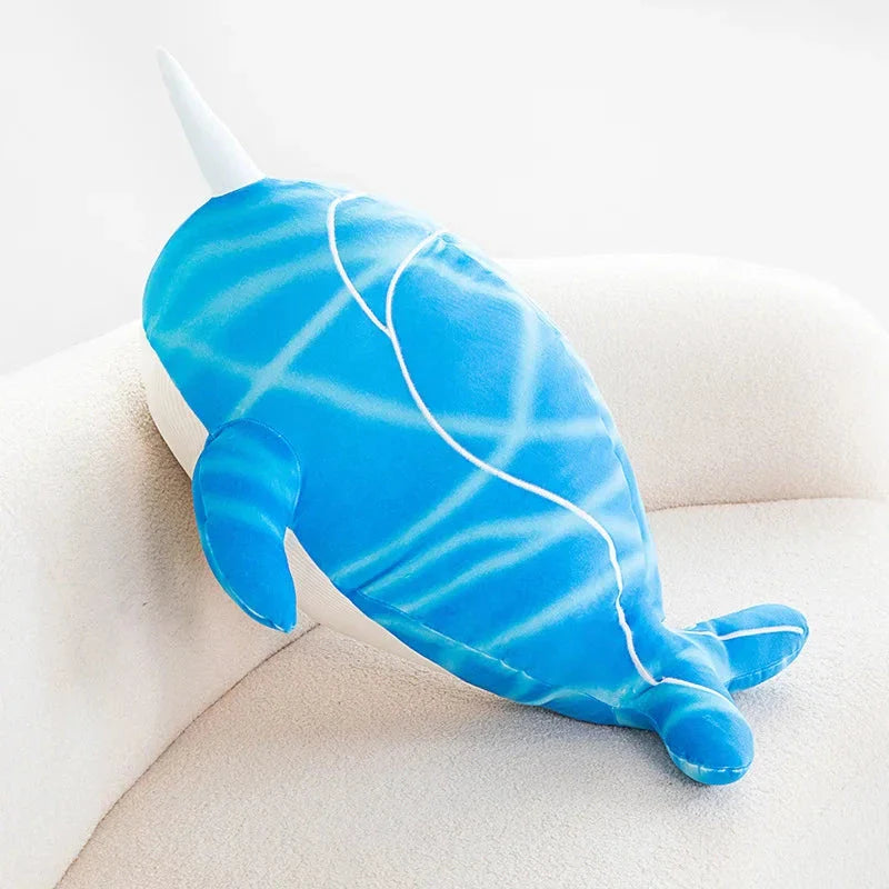 Charming Blue Narwhal Whale Plush of Anime's Childe Tartaglia