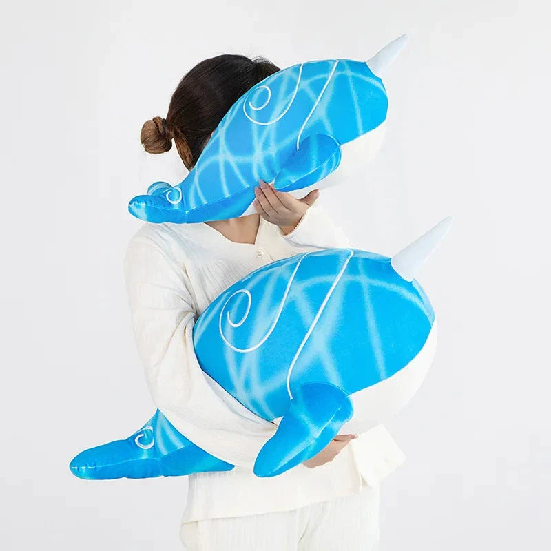 Charming Blue Narwhal Whale Plush of Anime's Childe Tartaglia