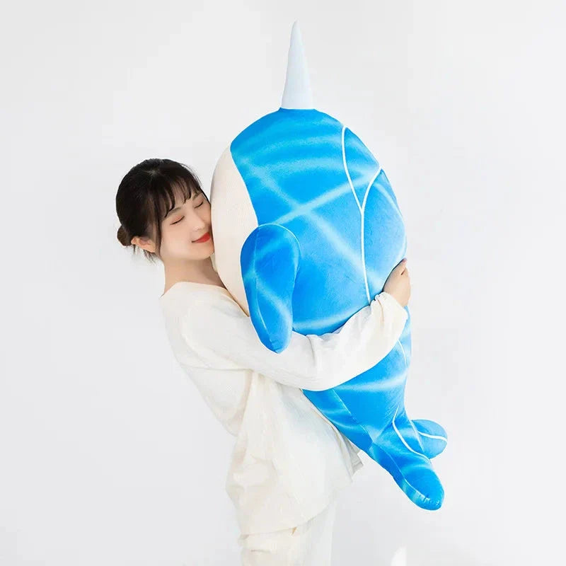 Charming Blue Narwhal Whale Plush of Anime's Childe Tartaglia