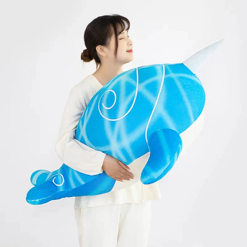 Charming Blue Narwhal Whale Plush of Anime's Childe Tartaglia