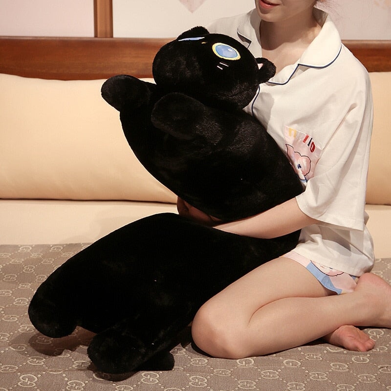 Enchanting Arrayah: The Blue-Eyed Black Cat Plush Companion