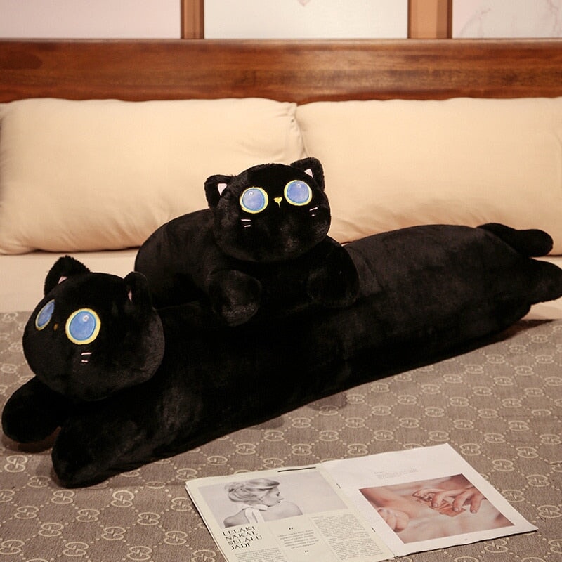 Enchanting Arrayah: The Blue-Eyed Black Cat Plush Companion