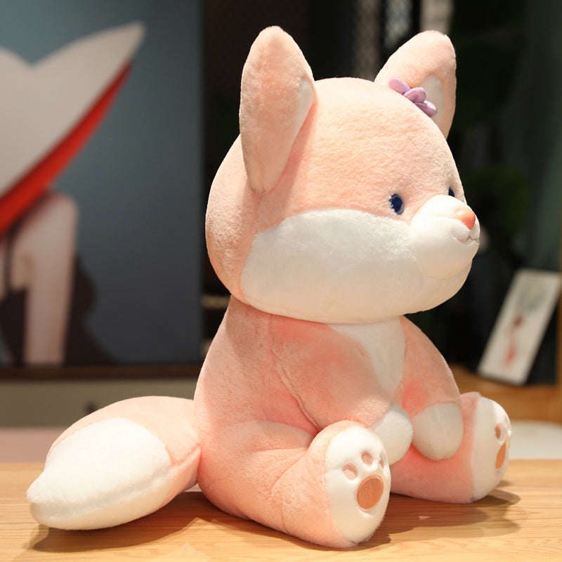 Charming Pastel Flower Fox Plushies: Asami & Akira Duo