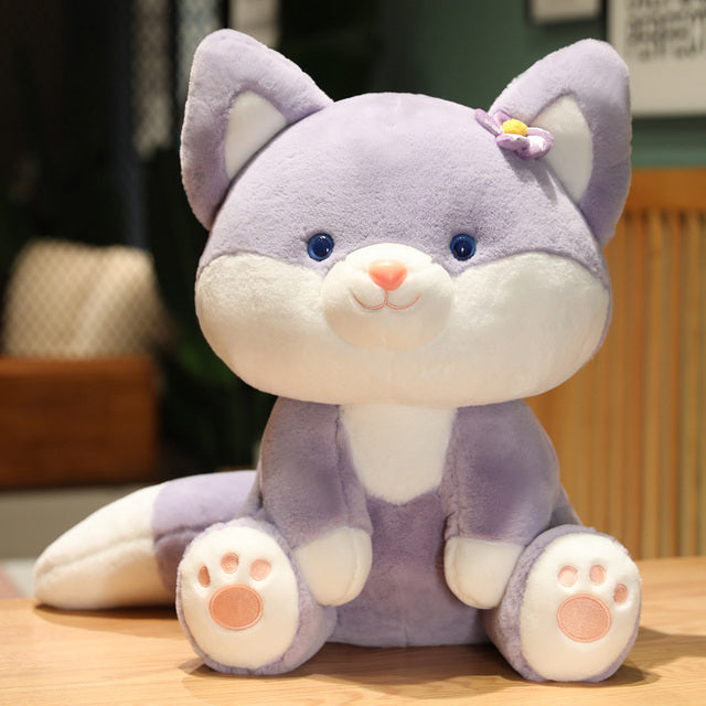 Charming Pastel Flower Fox Plushies: Asami & Akira Duo