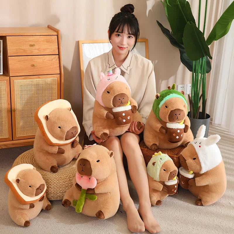 Adorable Kawaii Capybara Dress-Up Plushies for Babies