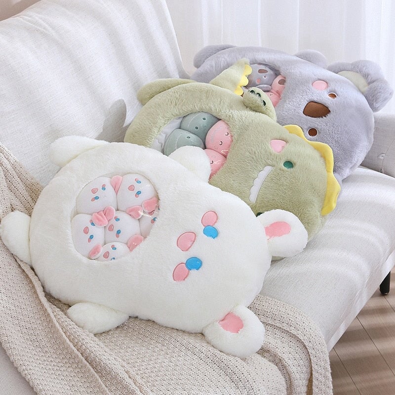 Adorable Plushie Collection: Koala, Dino, Bunny, and Panda Friends