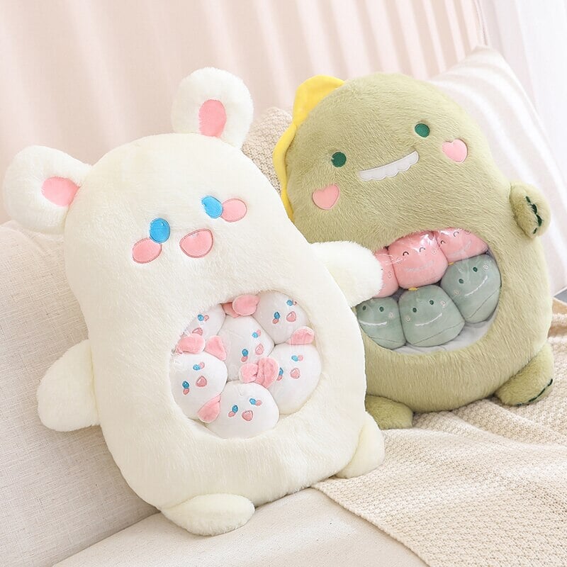 Adorable Plushie Collection: Koala, Dino, Bunny, and Panda Friends