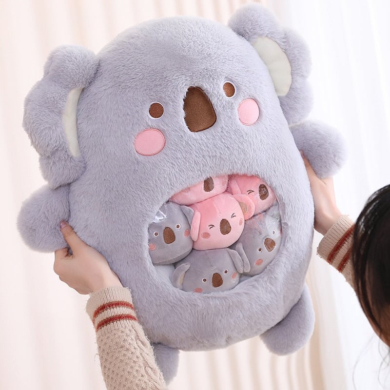 Adorable Plushie Collection: Koala, Dino, Bunny, and Panda Friends