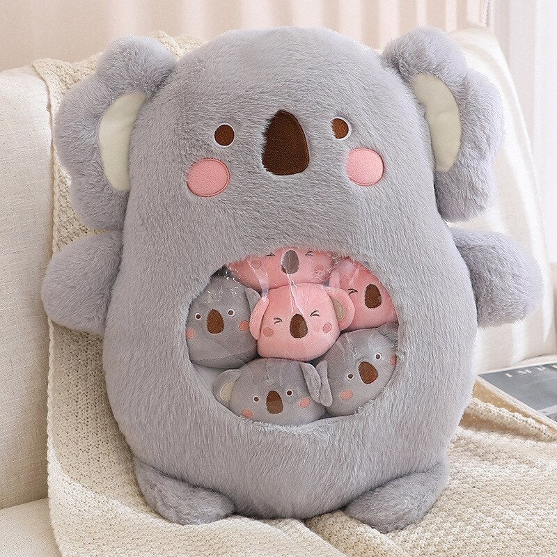 Adorable Plushie Collection: Koala, Dino, Bunny, and Panda Friends