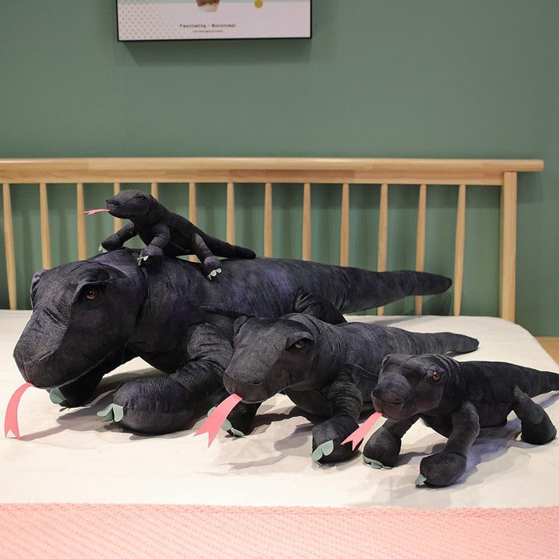Cuddly Baja the Black Komodo Dragon Lizard Plush Toy