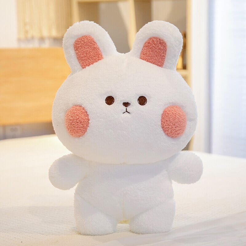 Adorable Blushing Frog and Rabbit Plush Pals