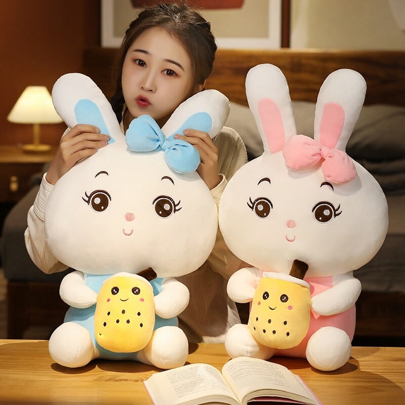 Adorable Boba Bunny Plushie Couple