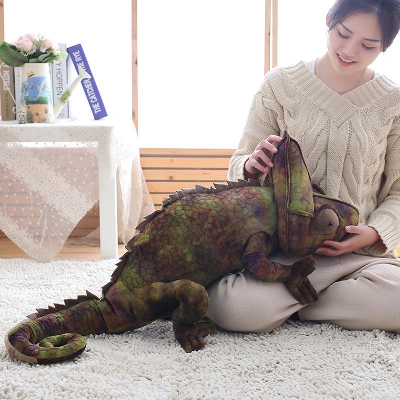 Charming Brown & Red Chameleon Plush Toy