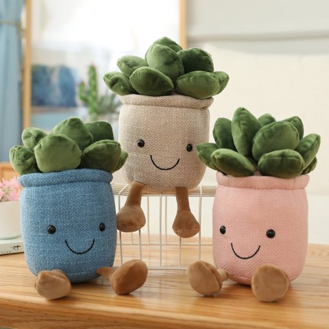 Cozy Plush Buddy Moonstones Flower Pot Companion