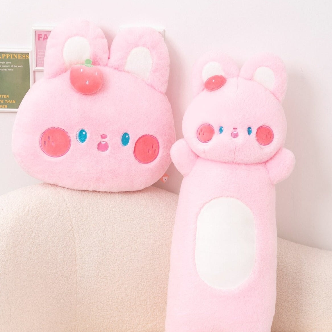 Buttons the Adorable Fluffy Pink Bunny Plush Toy