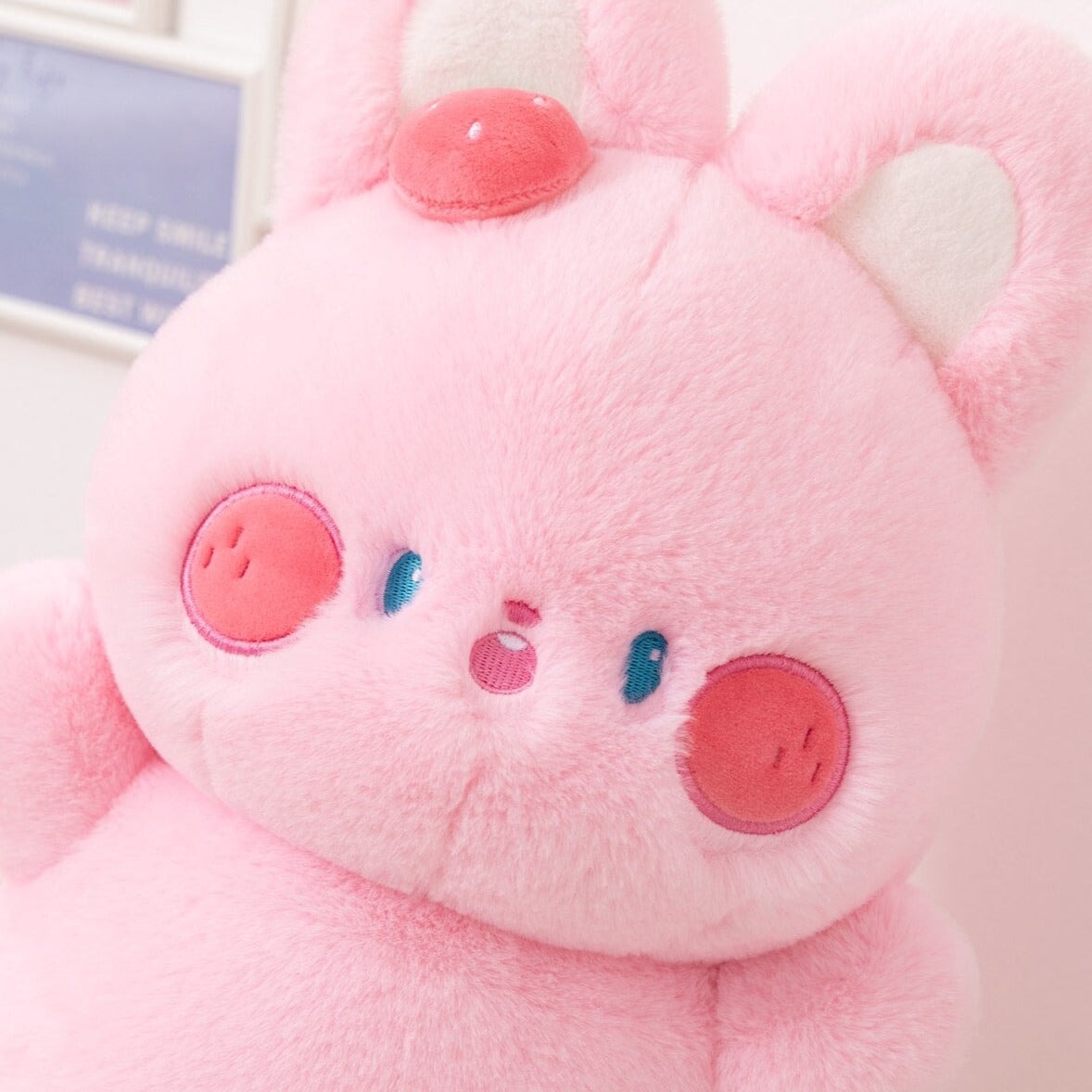 Buttons the Adorable Fluffy Pink Bunny Plush Toy