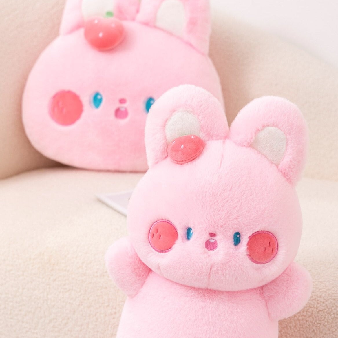 Buttons the Adorable Fluffy Pink Bunny Plush Toy