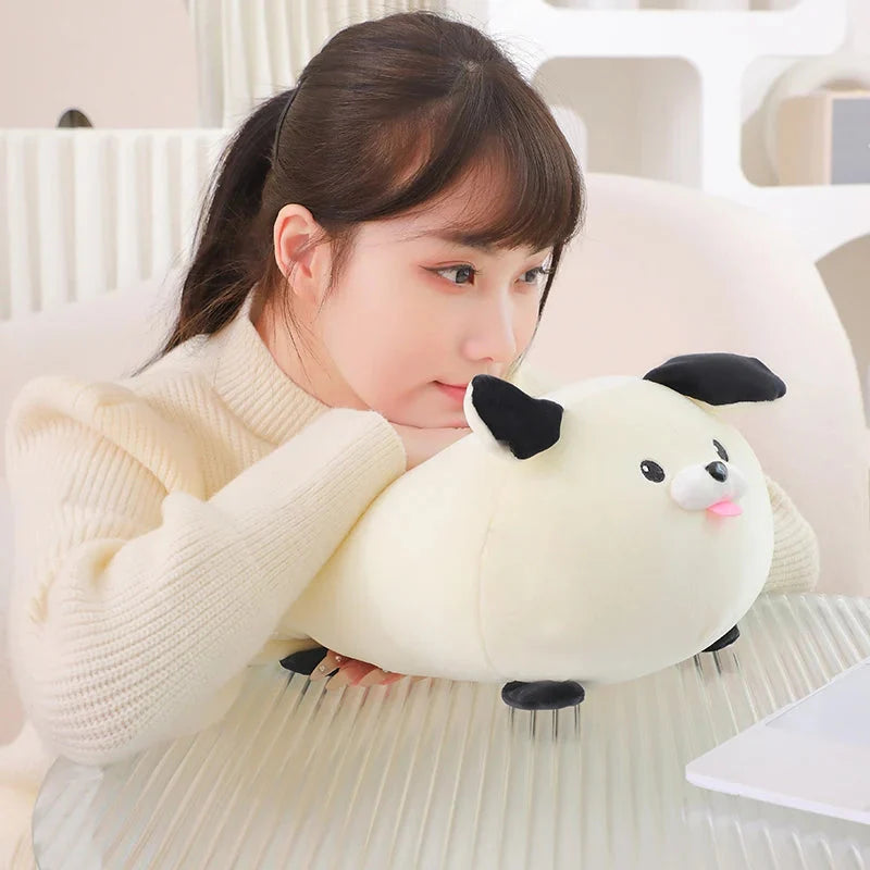 Adorable White and Brown Dog Plush Companions