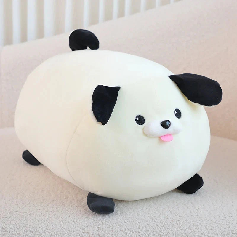 Adorable White and Brown Dog Plush Companions
