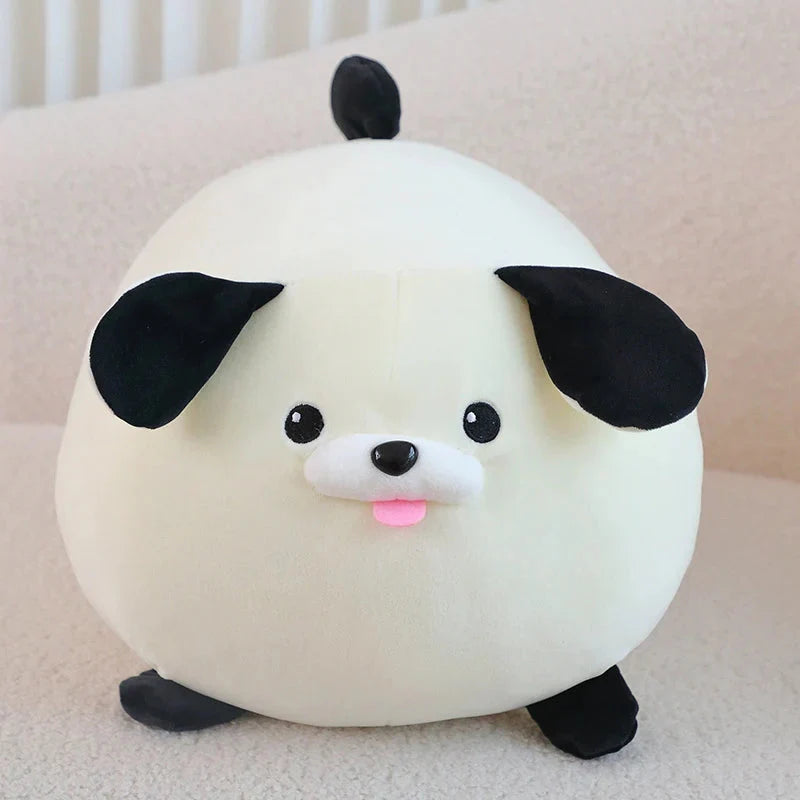 Adorable White and Brown Dog Plush Companions