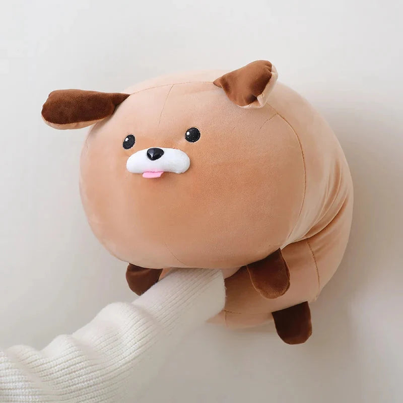 Adorable White and Brown Dog Plush Companions