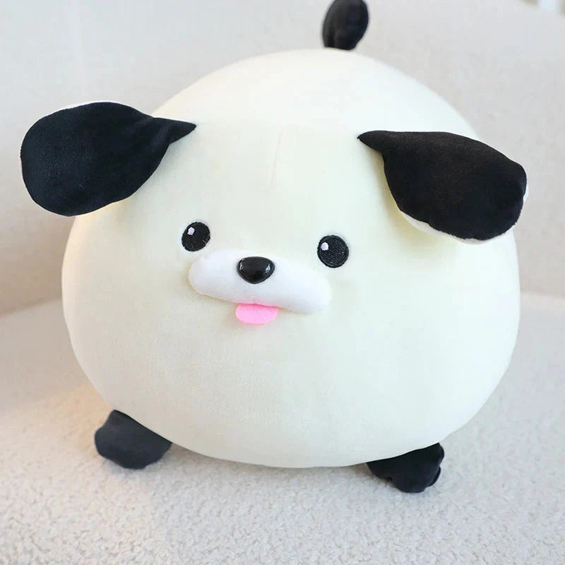 Adorable White and Brown Dog Plush Companions