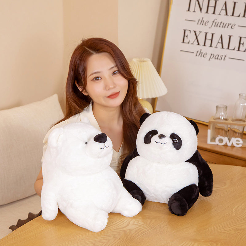 Adorable Chonky Plushies: Fat Bear Panda and Polar Bear Collection